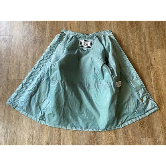 Vtg Fleet Street Metallic Teal Oversize Trench Raincoat Jacket Women's Medium - Picture 7 of 11